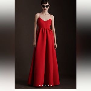 Anthropologie Sachin & Babi Hadley V-Neck Red Bow Back Empire Gown, Size 6